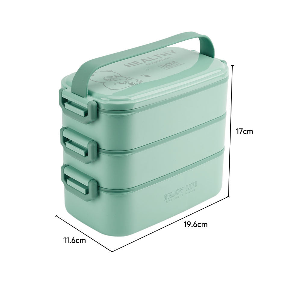 3 Layer Stackable Bento Lunch Box with Handle