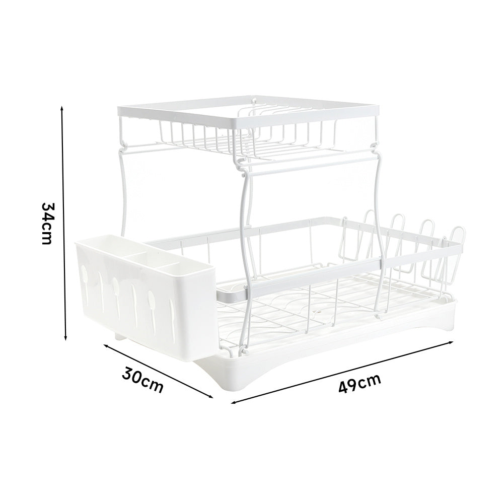 2-Tier Dish Drainer with Drying Tray
