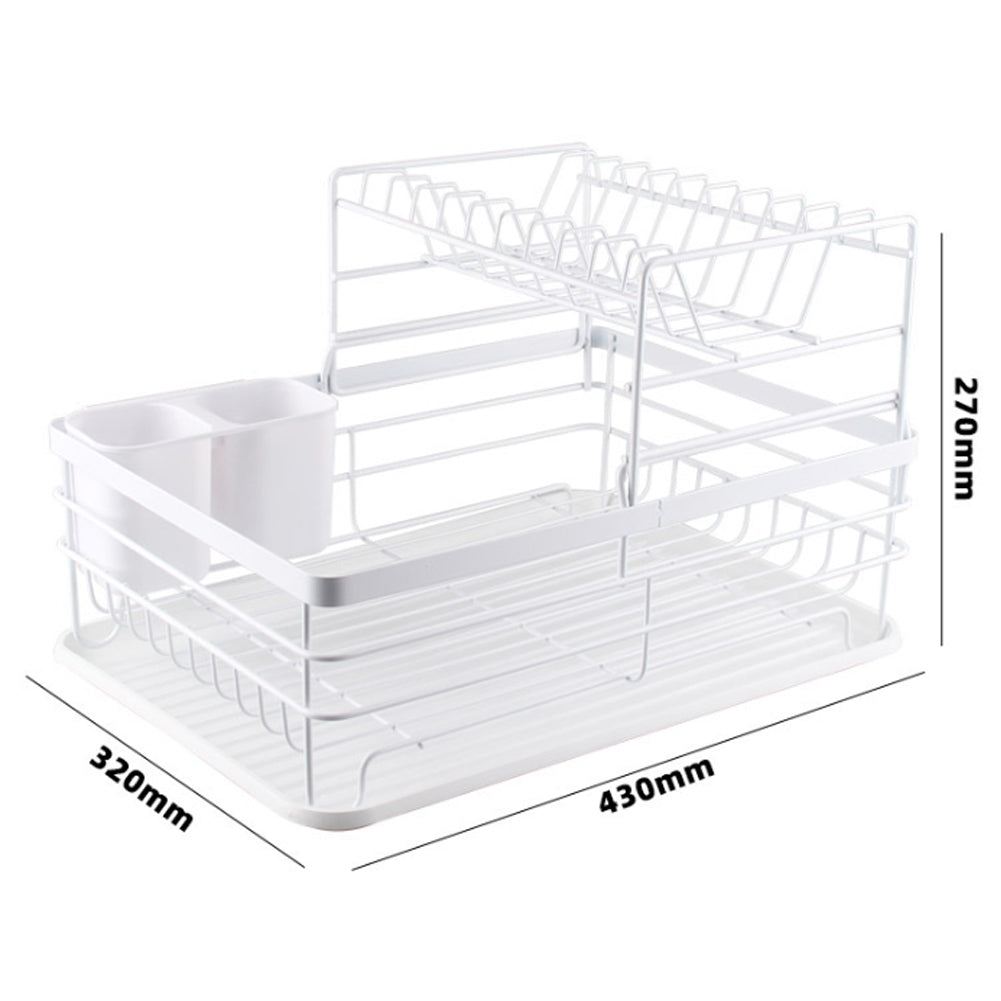 2-Tier Metal Kitchen Dish Drainer Rack