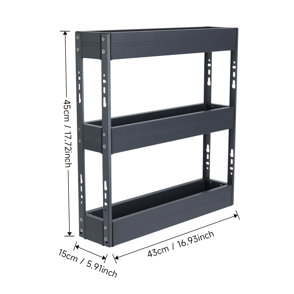 3-Tier Kitchen Cabinet Pull Out Aluminium Shelf