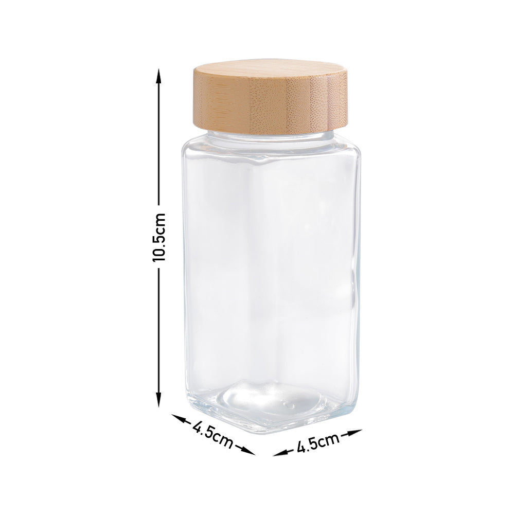 12Pcs/ 24Pcs Glass Spice Jars with Bamboo Lids