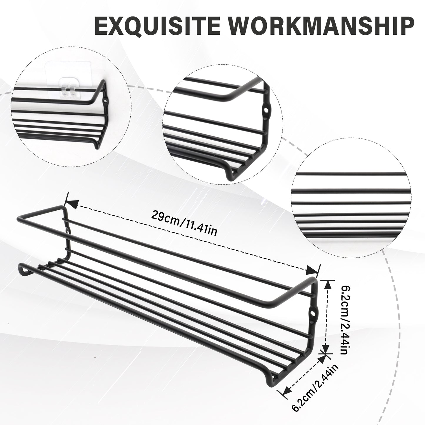 Set of 4 Wall-Mounted Spice Racks