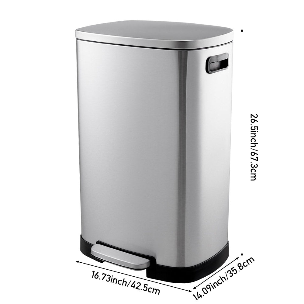 50L Stainless Steel Step Open Trash Can