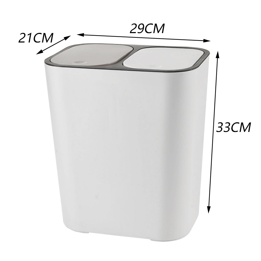 Kitchen 15L Rubbish Dustbin Double Section Recycling Bin
