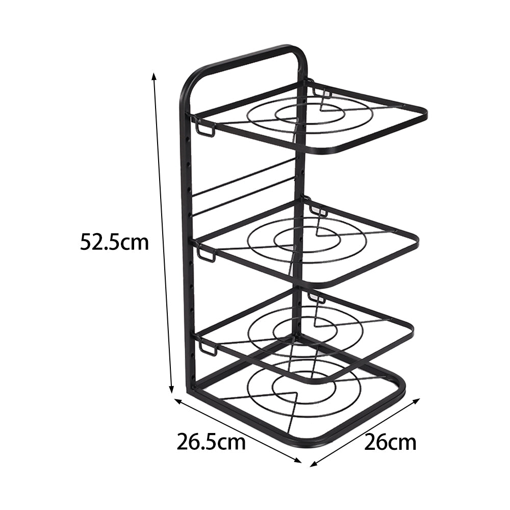 Kitchen Pot Pan Organizer Rack Adjustable Cookware Holder Stand