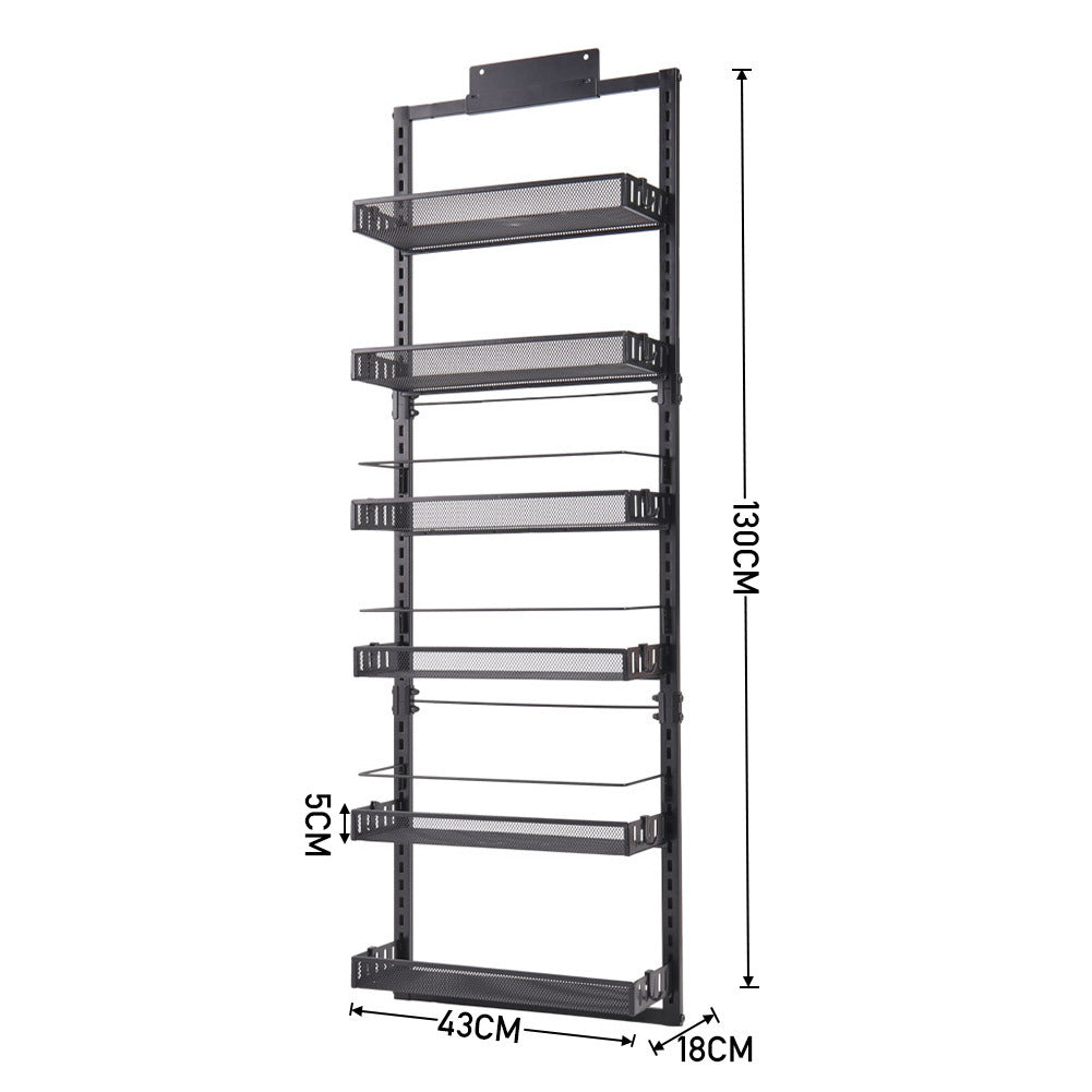 Black Steel Over-the-Door Kitchen Pantry Organizer