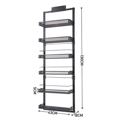 Black Steel Over-the-Door Kitchen Pantry Organizer