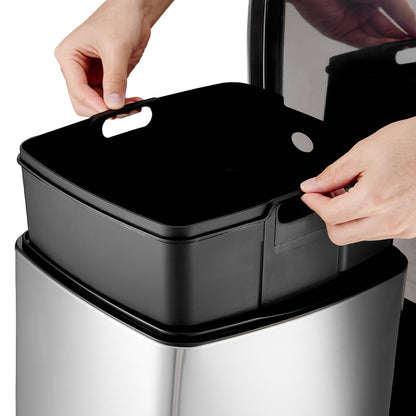 30L Stainless Steel Step Open Trash Can