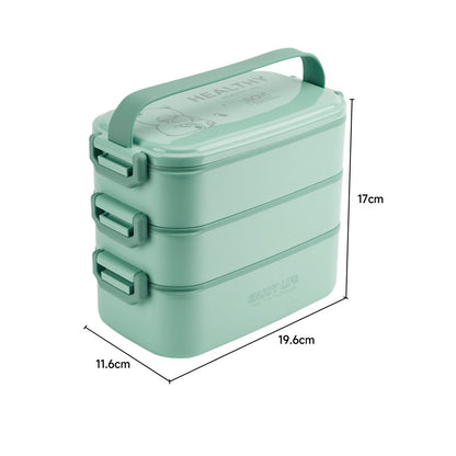 3 Layer Stackable Bento Lunch Box with Handle