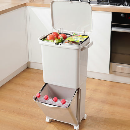 38L Rubbish Dustbin Recycling Bin Rubbish Trash Home Kitchen White