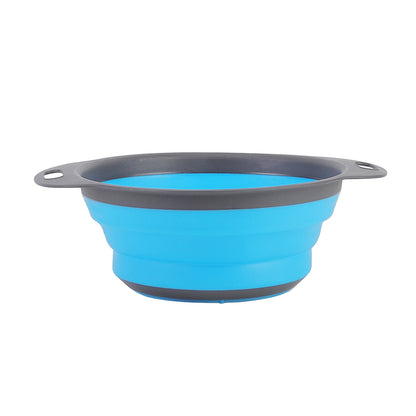 Collapsible Kitchen Silicone Colander Strainer Bowl
