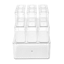 Set of 10 Stackable Clear Fridge Organisers Storage Boxes