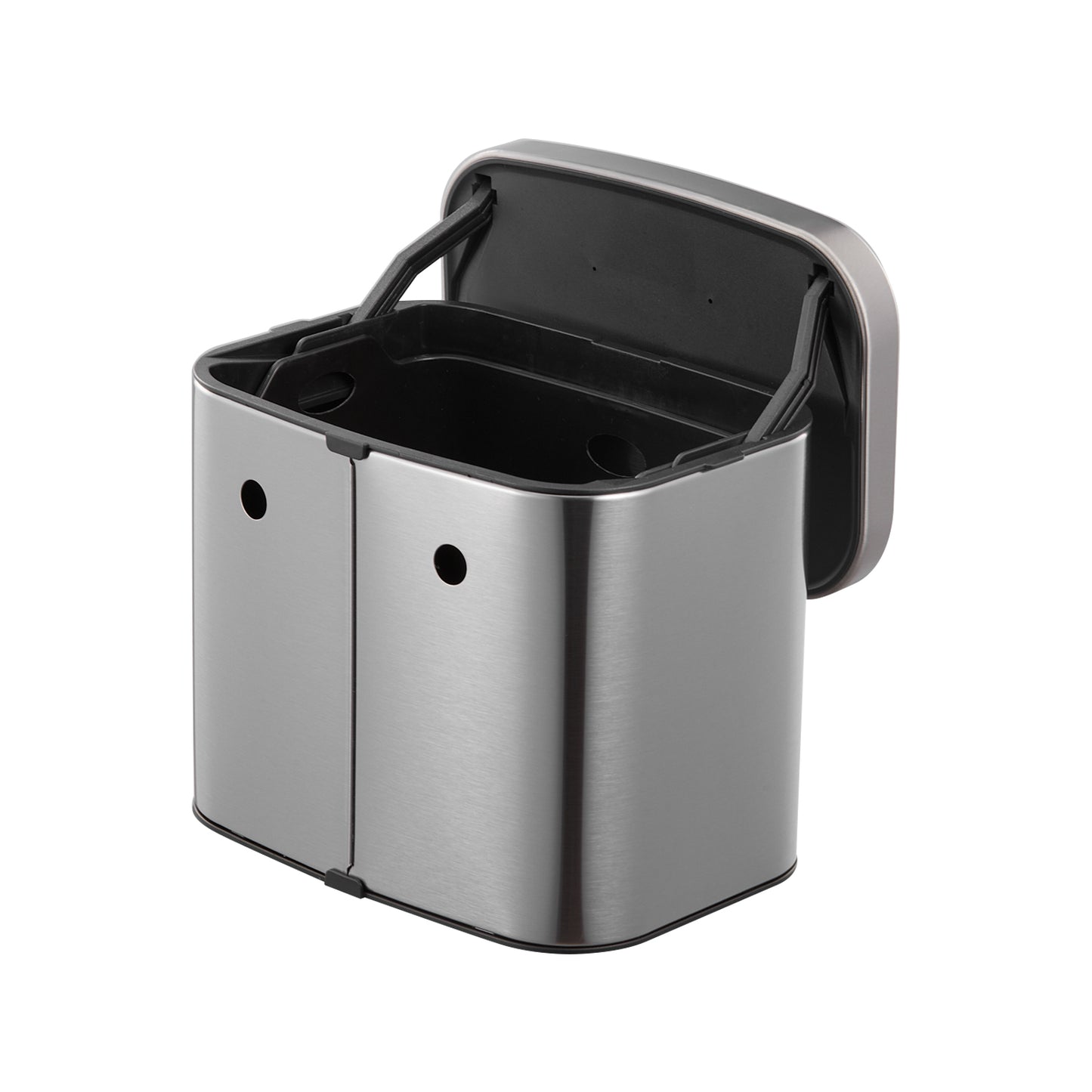 4L Stainless Steel Hanging Trash Bin with Lid Kitchen Garbage Can