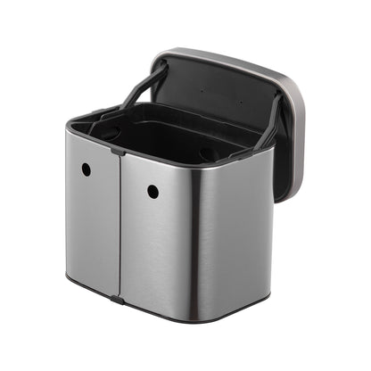 4L Stainless Steel Hanging Trash Bin with Lid Kitchen Garbage Can