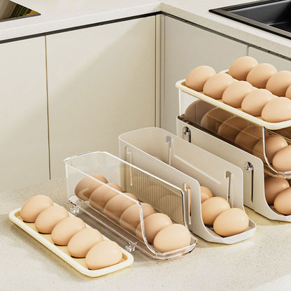 3-Layer Expandable Scrolling Egg Holder Storage Rack