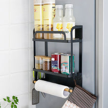 2-Tier Magnetic Fridge Organizer with Paper Towel Holder