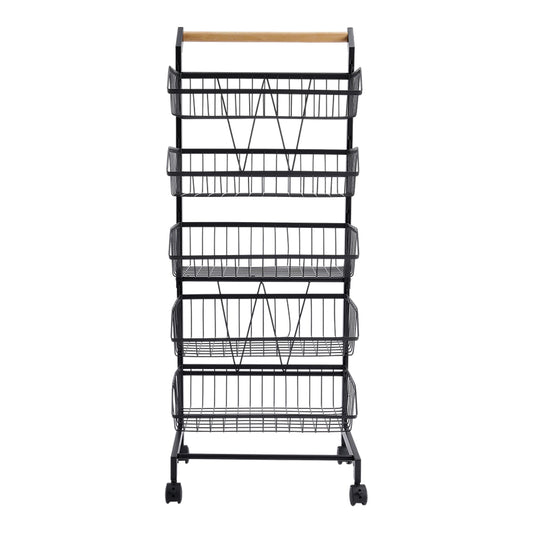 5-Tier Kitchen Trolley Organization Shelves