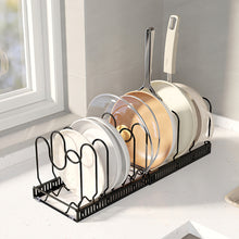 Expandable Pot Pan Lid Rack Pan Organiser with 10 Dividers