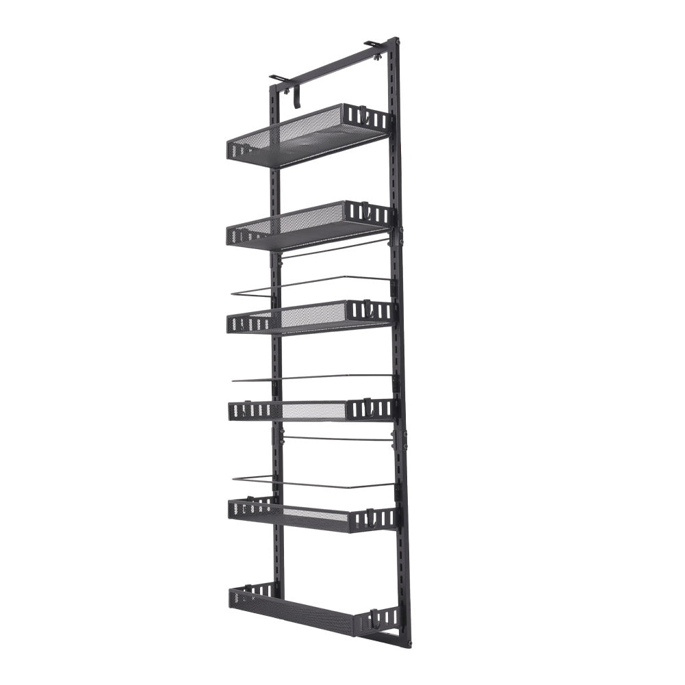 Black Steel Over-the-Door Kitchen Pantry Organizer