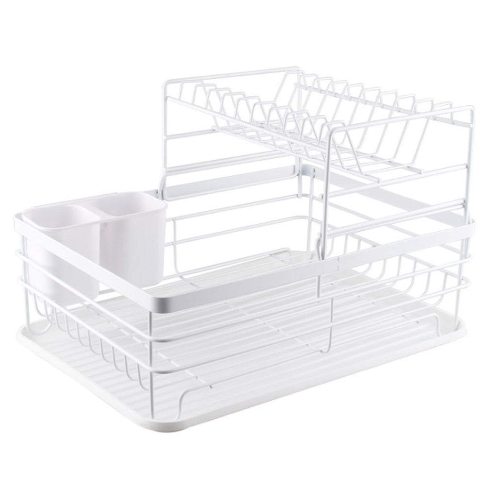 2-Tier Metal Kitchen Dish Drainer Rack