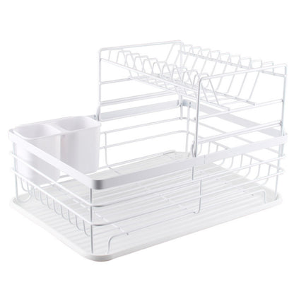 2-Tier Metal Kitchen Dish Drainer Rack