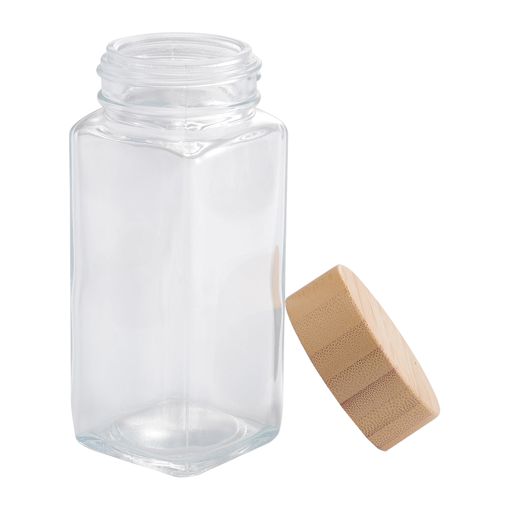 12Pcs/ 24Pcs Glass Spice Jars with Bamboo Lids