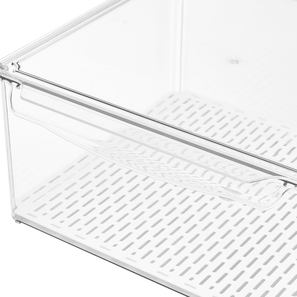 Set of 10 Stackable Clear Fridge Organisers Storage Boxes