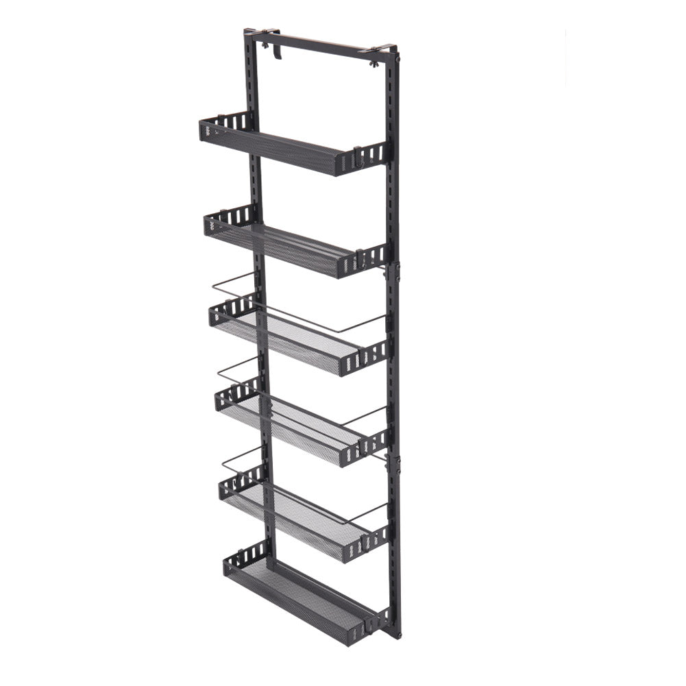 Black Steel Over-the-Door Kitchen Pantry Organizer