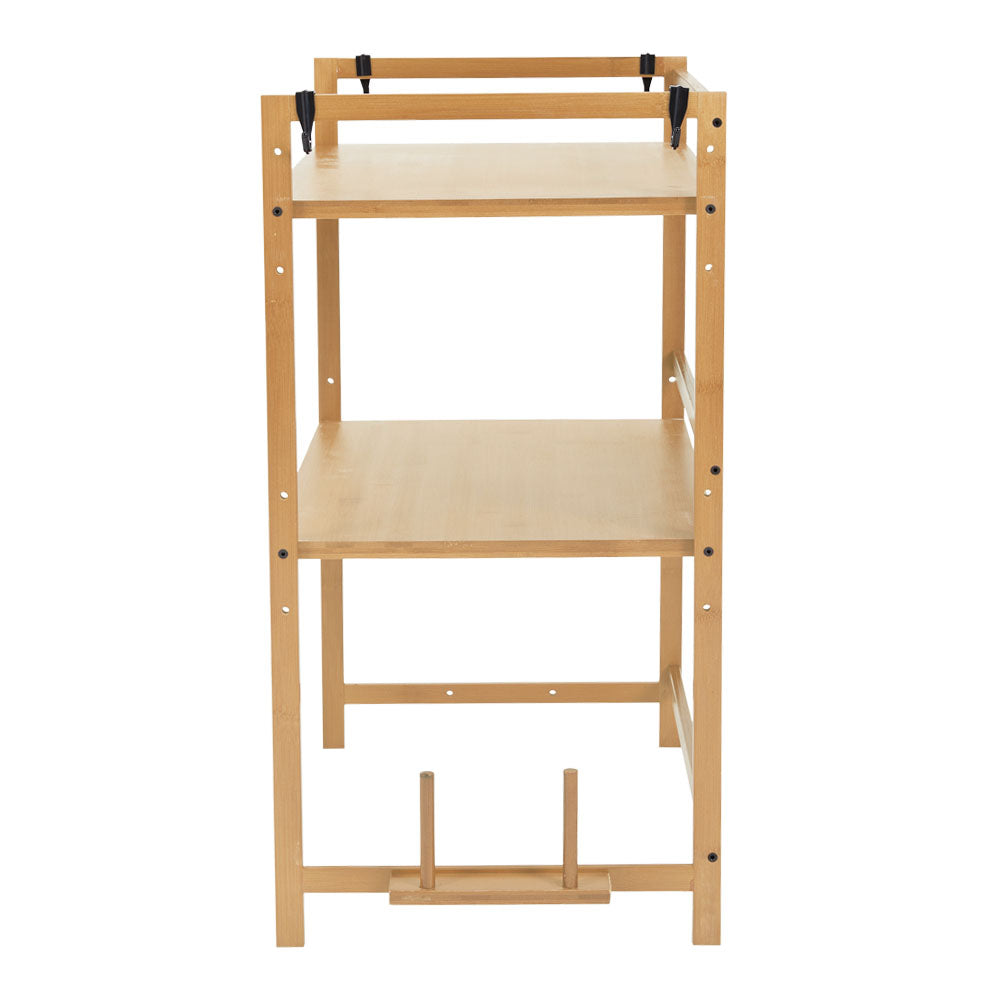 Wooden Spice Rack Organizer with Hooks