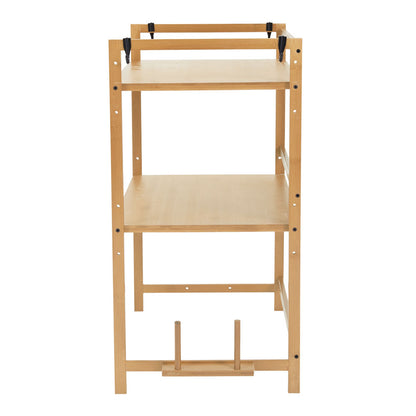 Wooden Spice Rack Organizer with Hooks