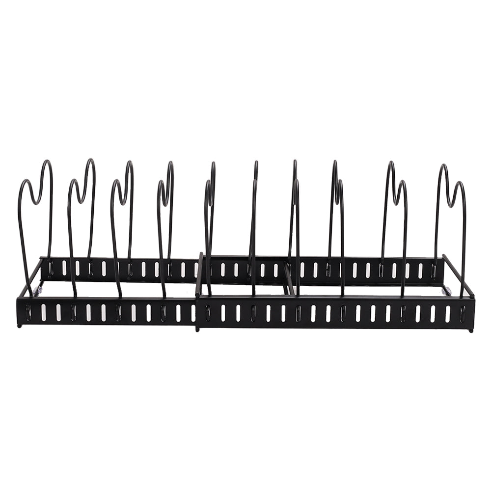Expandable Pot Pan Lid Rack Pan Organiser with 10 Dividers