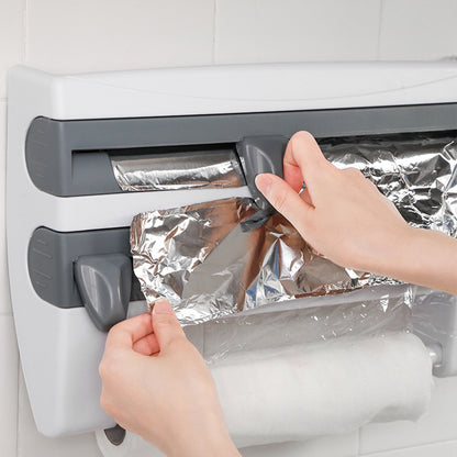 Kitchen Cling Film Foil Roll Dispenser with Slide Cutters