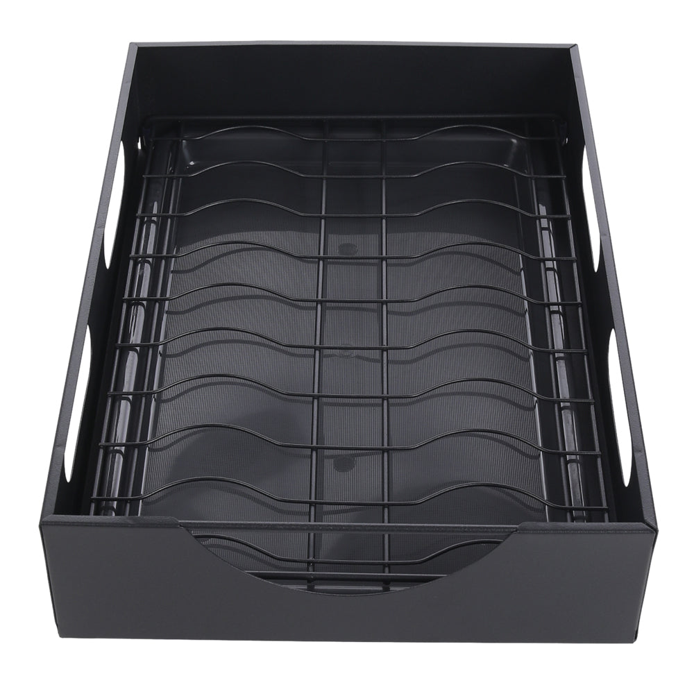 Black Steel Cabinet Pull-Out Bowl Rack