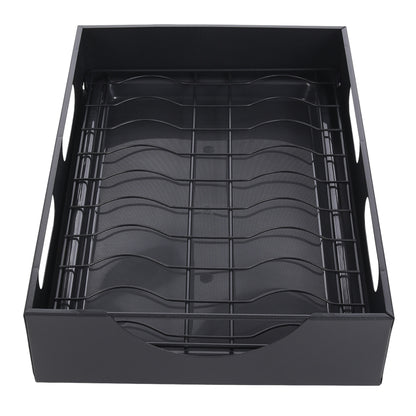 Black Steel Cabinet Pull-Out Bowl Rack