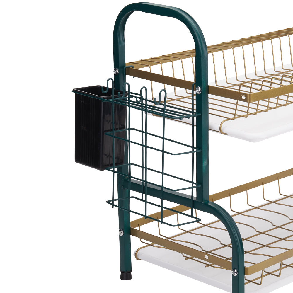 Kitchen 2-Tier Carbon Steel Dish Rack