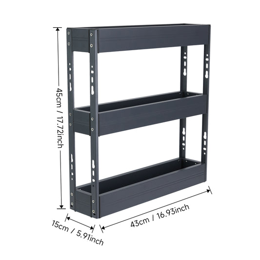 3-Tier Kitchen Cabinet Pull Out Aluminium Shelf