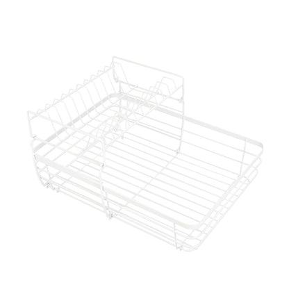 2-Tier Metal Dish Rack with Utensil Holder Dish Drainer for Kitchen Counter