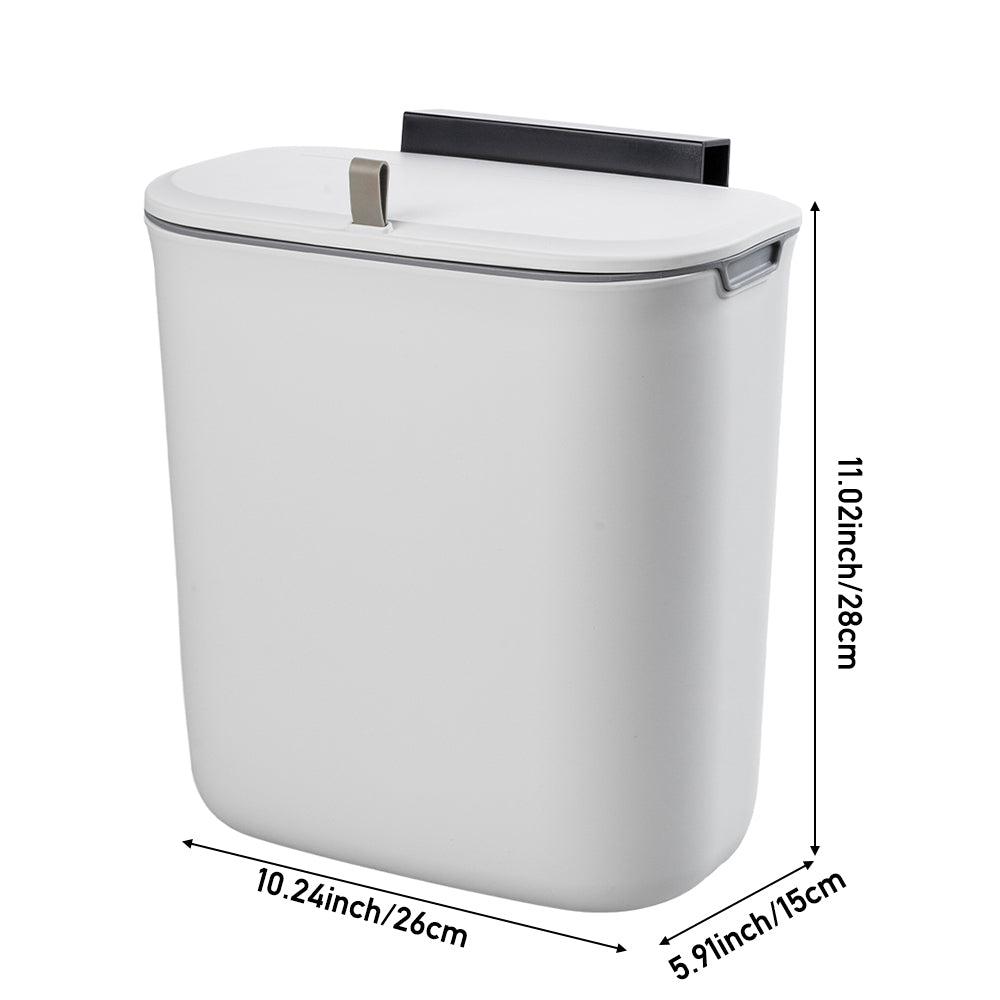 9L Hanging Wall-mounted Rubbish Bin With Lid for Kitchen Bathroom