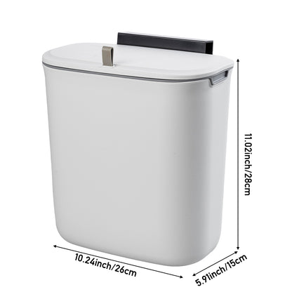 9L Hanging Wall-mounted Rubbish Bin With Lid for Kitchen Bathroom