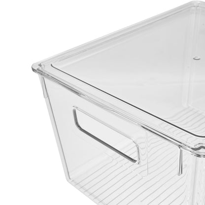 Set of 8 Stackable Clear Fridge Organisers Storage Boxes