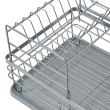 2 Tier Metal Dish Drainer Rack Sink Washing Plates Draining Board