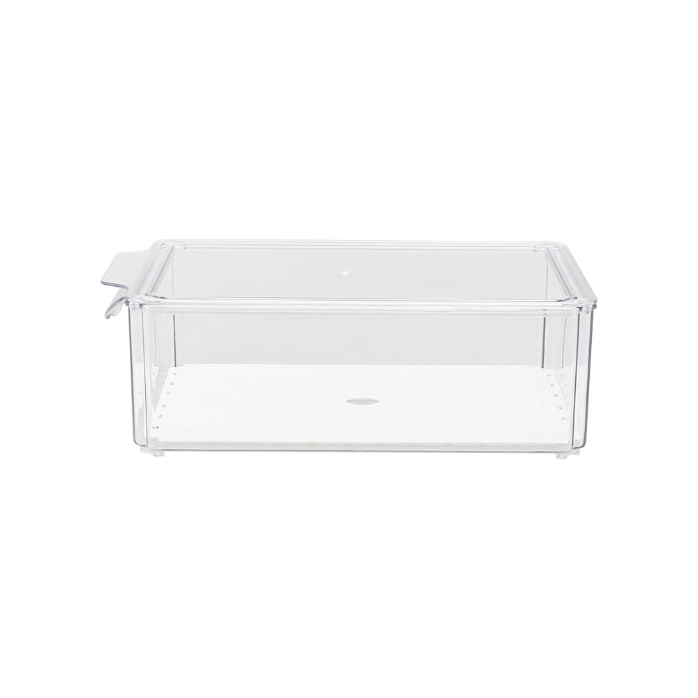 Set of 9 Stackable Clear Fridge Organisers Storage Boxes