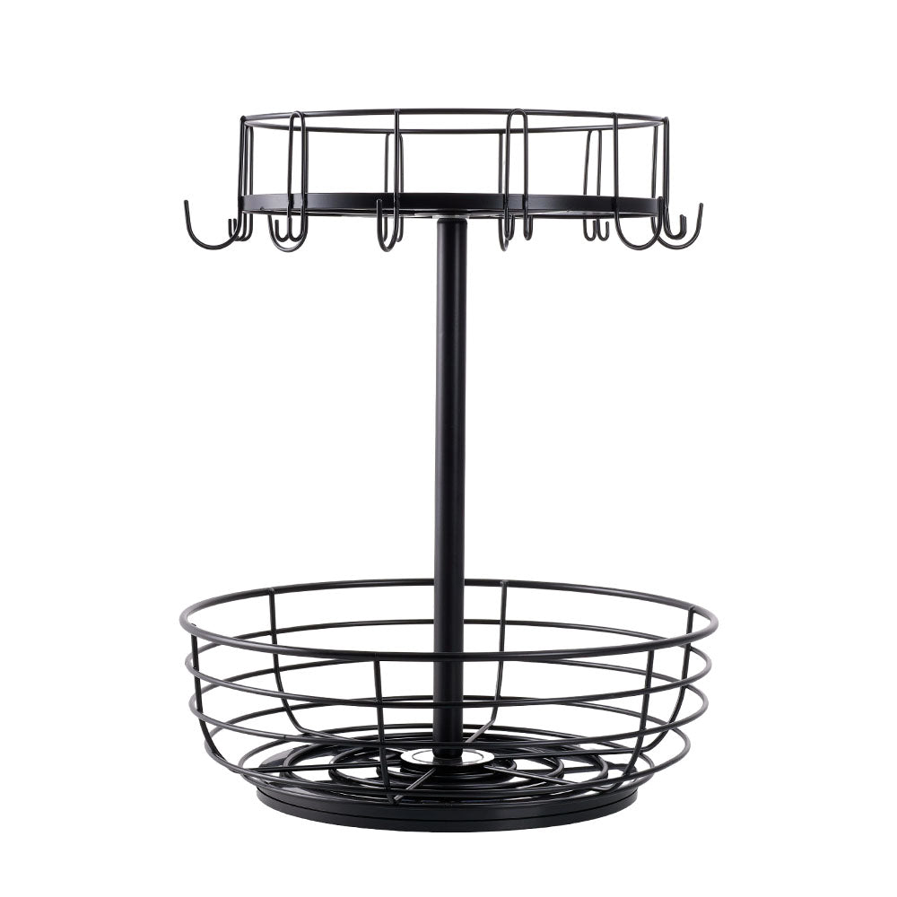 2-Tier Multifunction Rotation Countertop Organizer Storage Rack