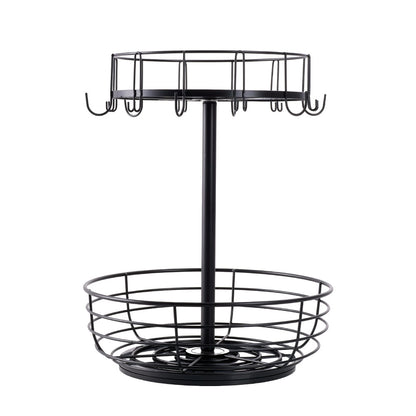 2-Tier Multifunction Rotation Countertop Organizer Storage Rack