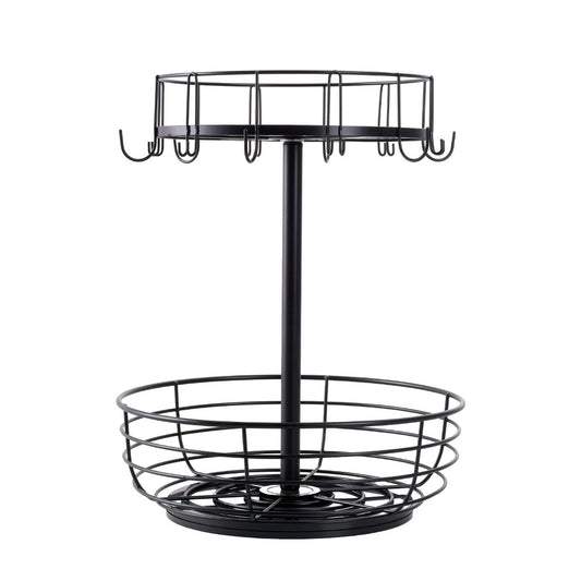 2-Tier Multifunction Rotation Countertop Organizer Storage Rack