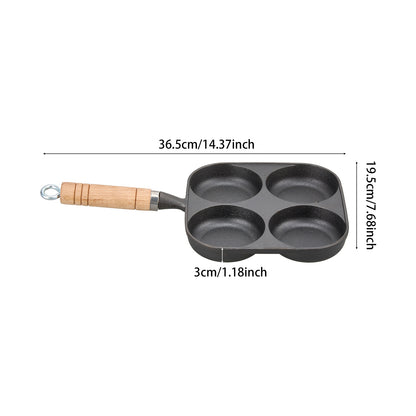 4-Hole Cast Iron Frying Pan