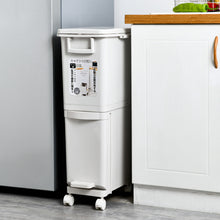 29L Double-Layer Rubbish Bin with Wheels