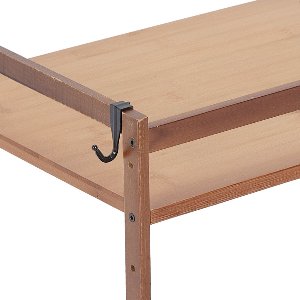 Wooden Spice Rack Organizer with Hooks