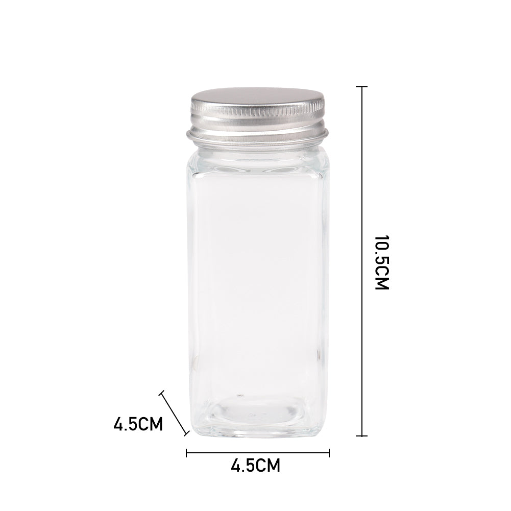 12Pcs Glass Spice Jars with Metal Lids