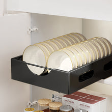 Black Steel Cabinet Pull-Out Bowl Rack